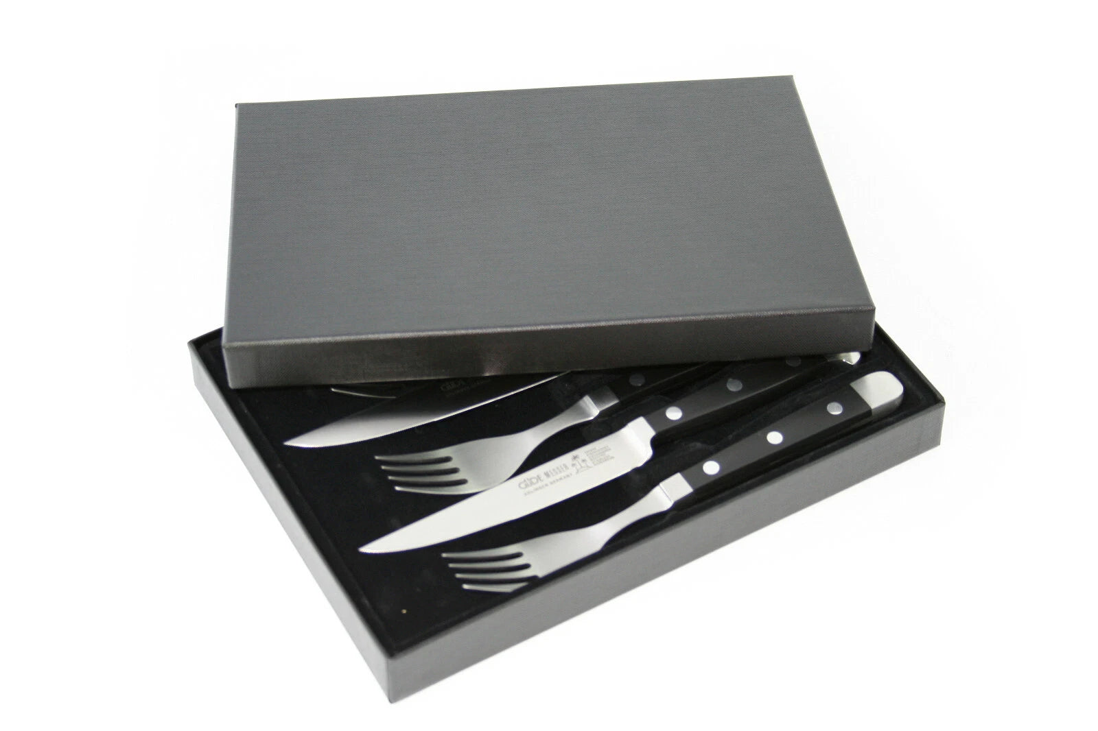 Das 6-teilige Güde Alpha Steakmesser und Gabel Set 63-1313/12