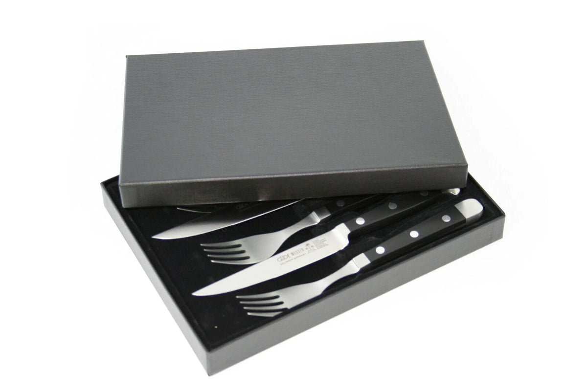 Das 6-teilige Güde Alpha Steakmesser und Gabel Set 63-1313/12