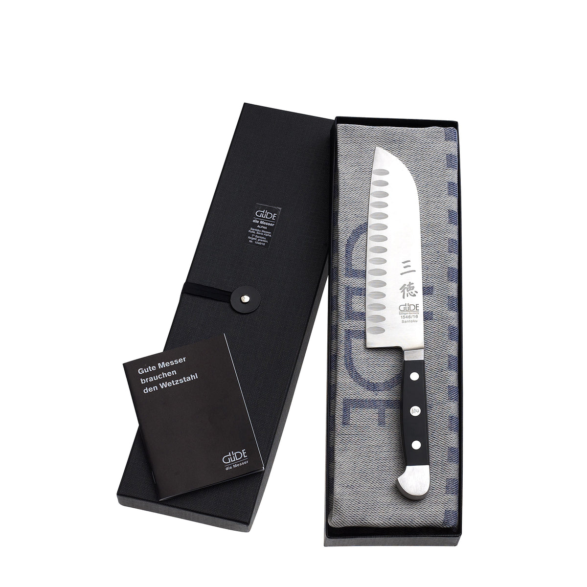 Das Güde Alpha Santoku mit Kulle im Geschenkset G-1546/18